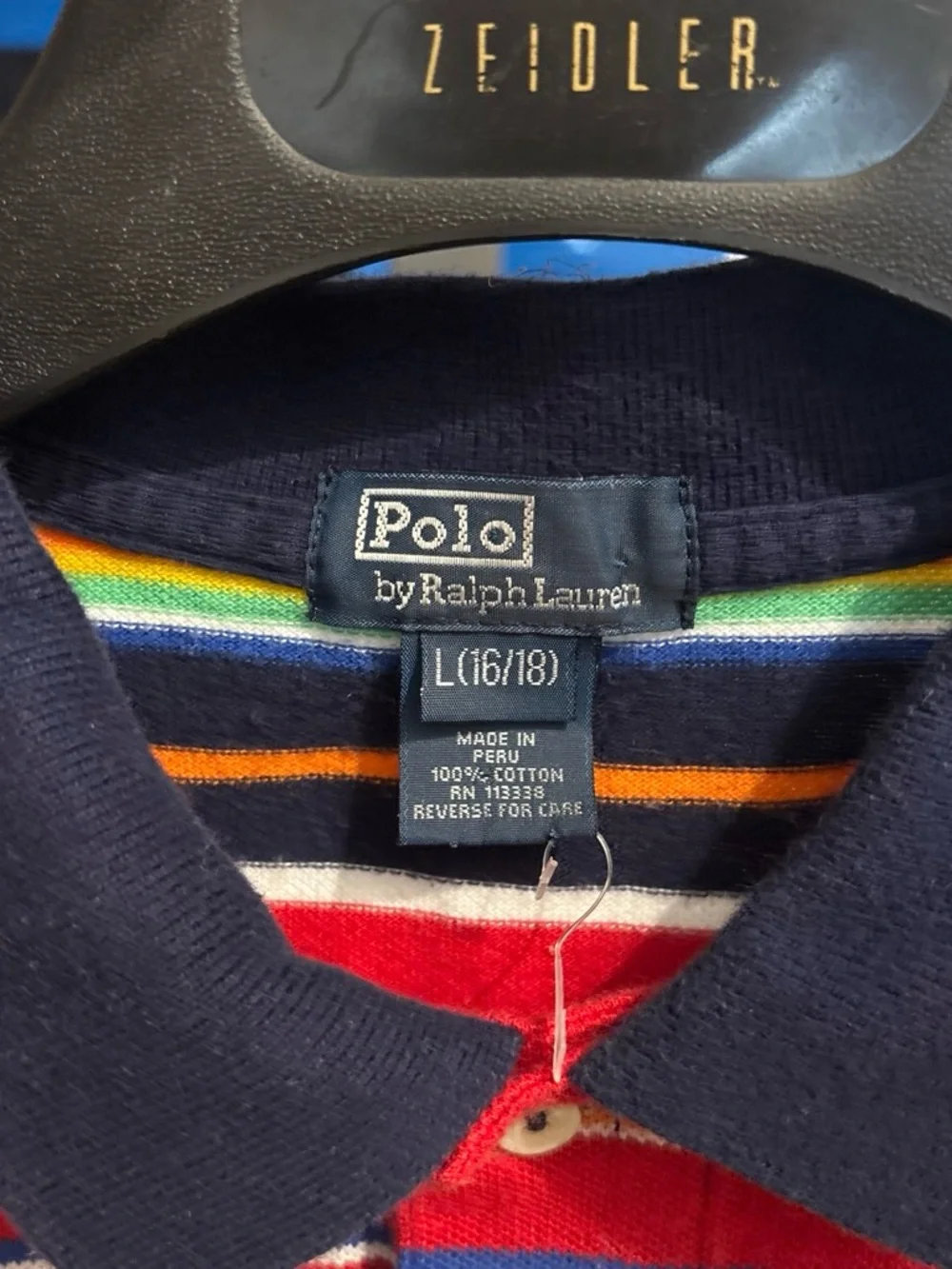 Vintage Polo by Ralph Lauren Red Striped Cotton Polo Shirt
